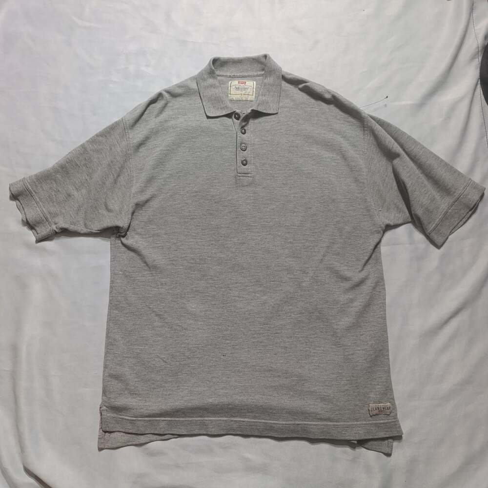 Levi's Quality Clothing Polo Shirt Size L Gray Pique